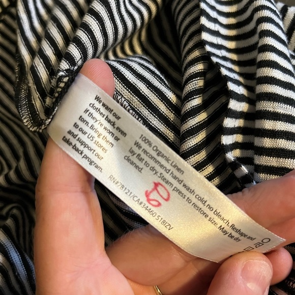 Eileen Fisher Organic Linen Striped Dress - Picture 7 of 7